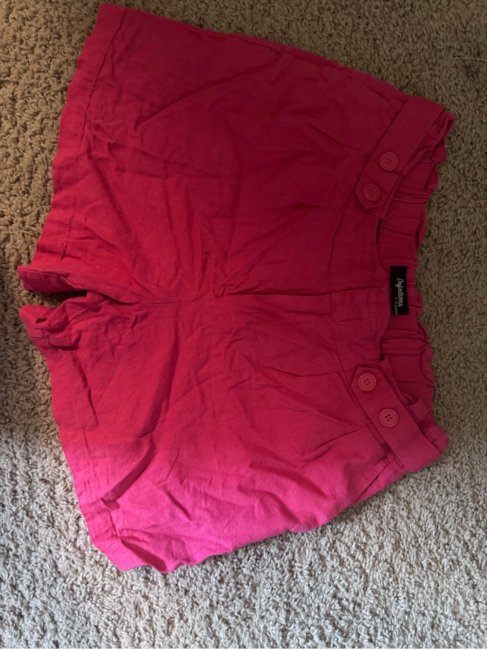 d. jeans High Waist red Shorts with Button Detail